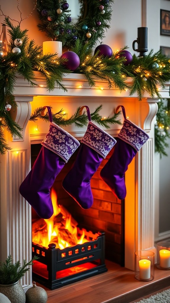 vibrant purple stockings displayed