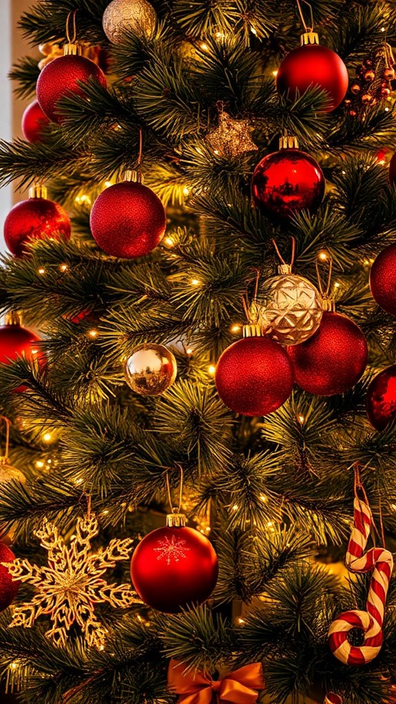 vibrant red ornament decorations