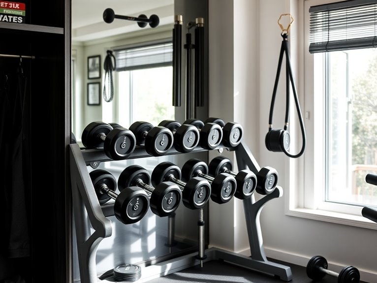 adjustable dumbbells maximize space