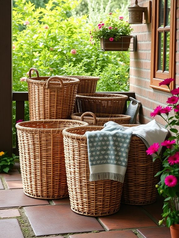 aesthetic outdoor laundry baskets
