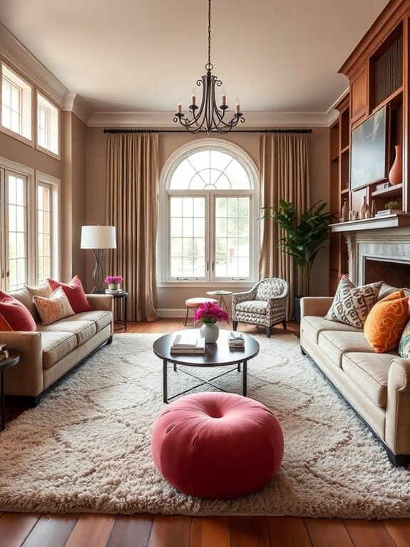 area rugs define spaces