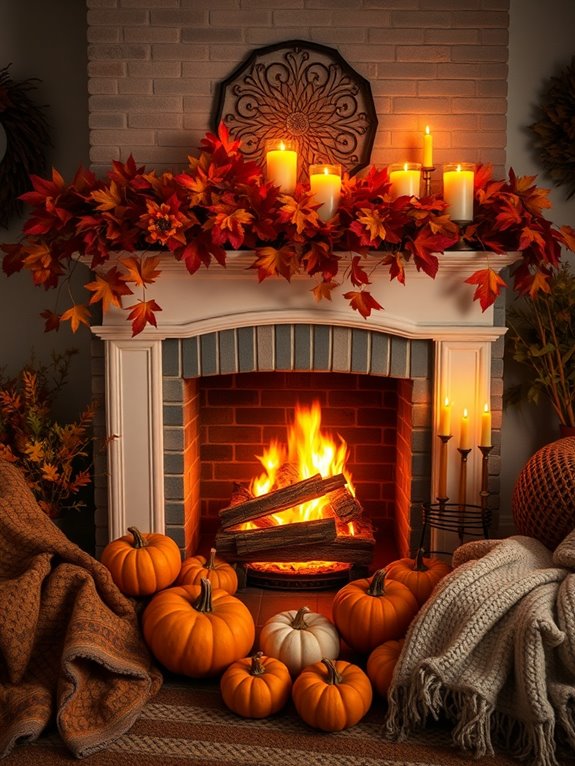 autumn chimney decoration ideas