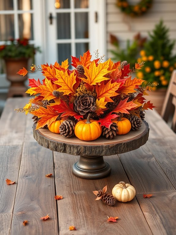 autumn foliage centerpiece creation