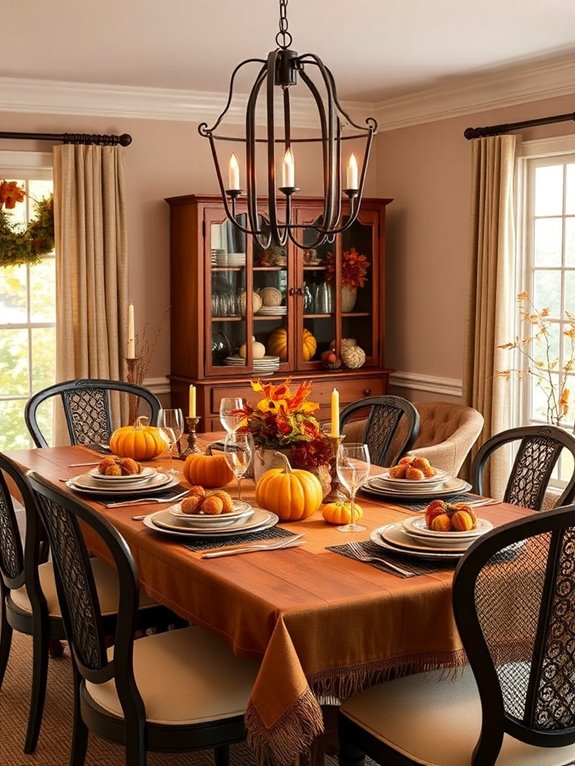 autumn inspired dining room decor