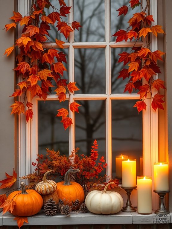 autumn inspired window decorations