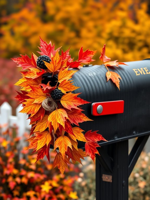 autumn mailbox leaf decoration