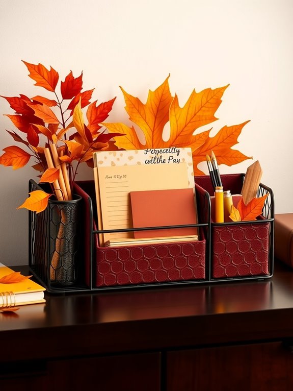 autumn themed desk organizers