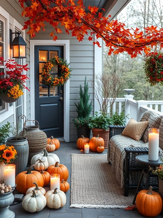 autumn themed patio decorations ideas