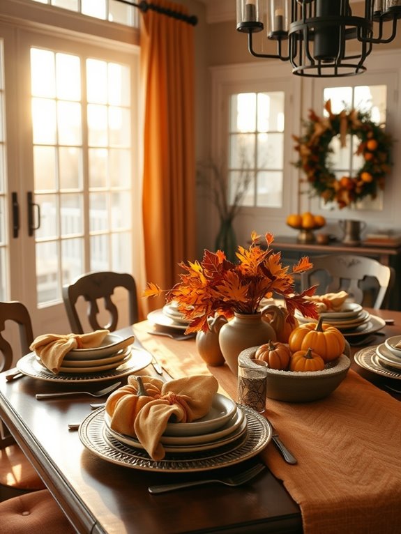 autumn themed table decor