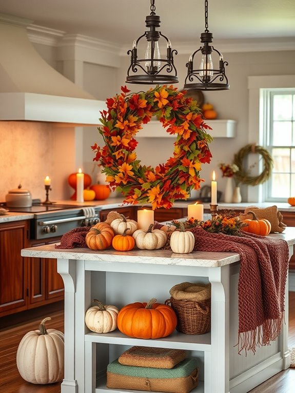 autumn wreath cozy decor