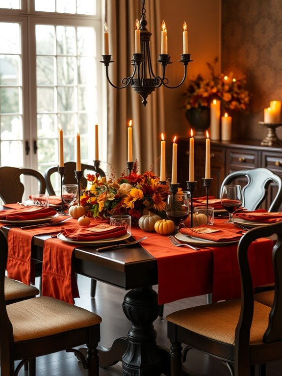 bold autumn table linens