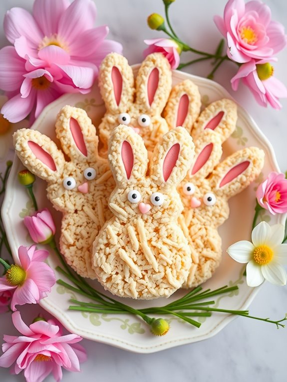 bunny shaped rice krispie treats