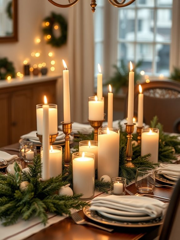 candle arrangement for winter