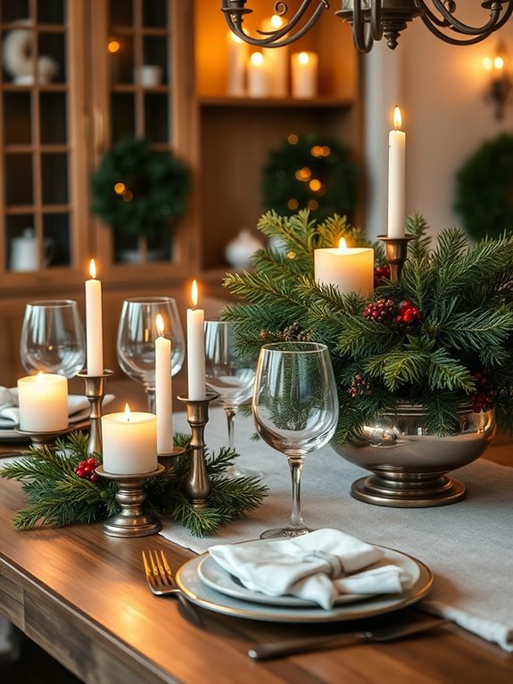 candlelit cozy kitchen ambiance