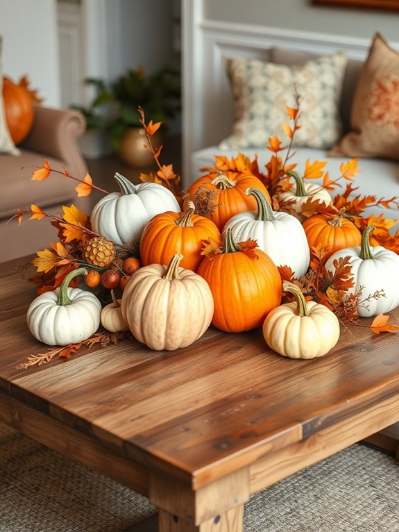 charming fall pumpkin arrangement