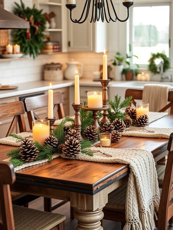 charming pinecone table decor