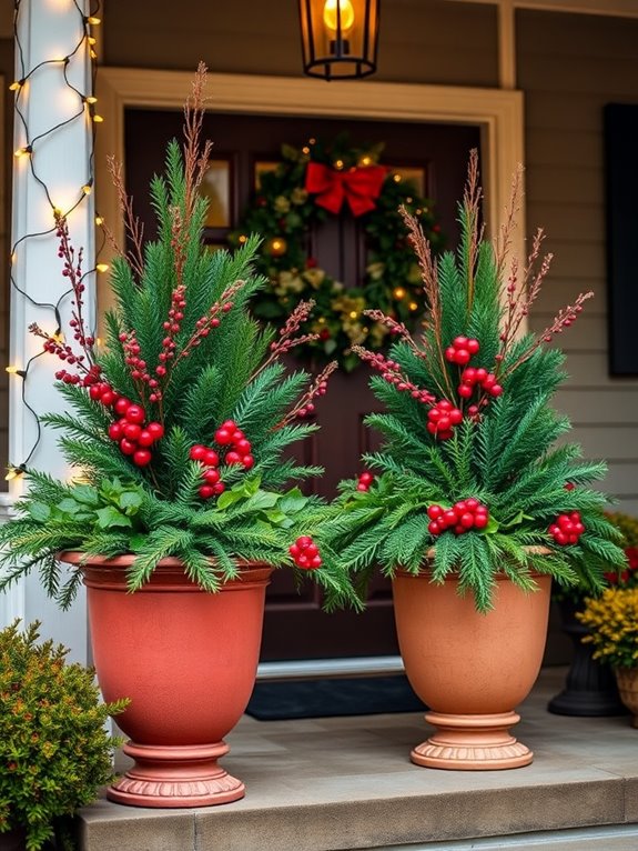 charming winter decorative planters