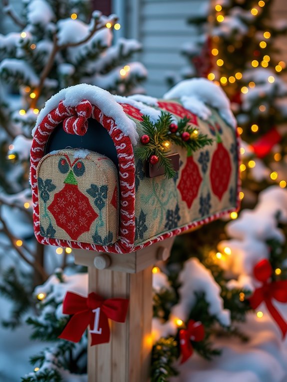 cheerful winter mailbox cover
