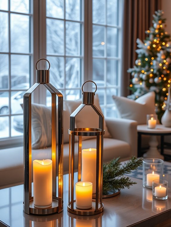 chic metallic lantern d cor