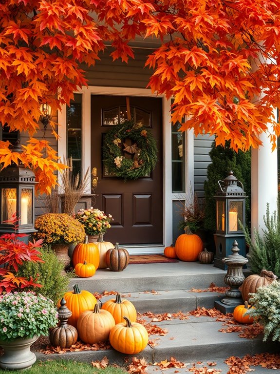 colorful autumn leaf decorations