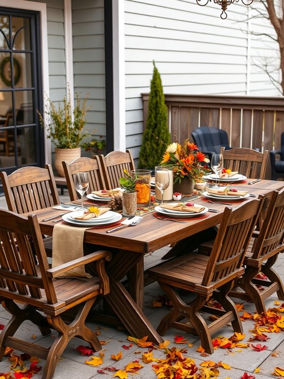 colorful autumn themed tableware