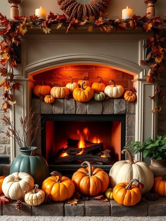 colorful fall pumpkin decor