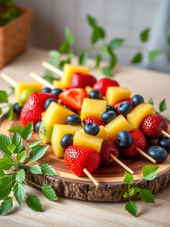 colorful fruit kabobs delight