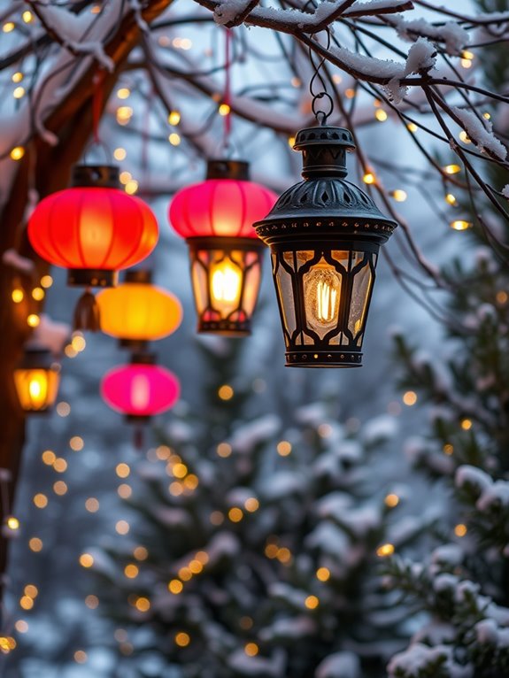 colorful lanterns brighten winter