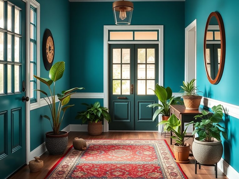 colorful paint enhances entryway