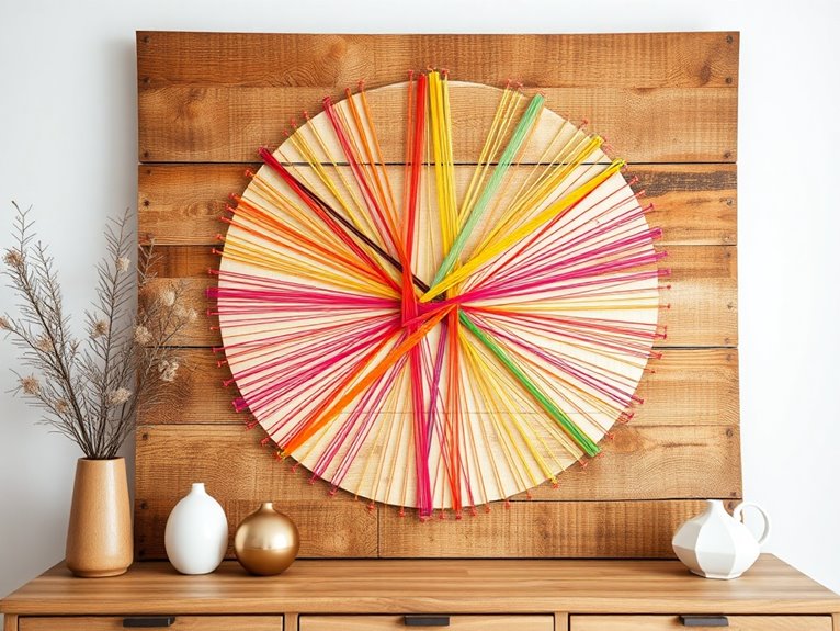 colorful string art project