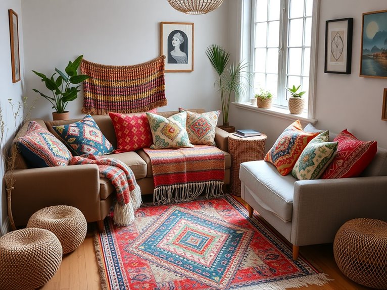 colorful textiles for coziness