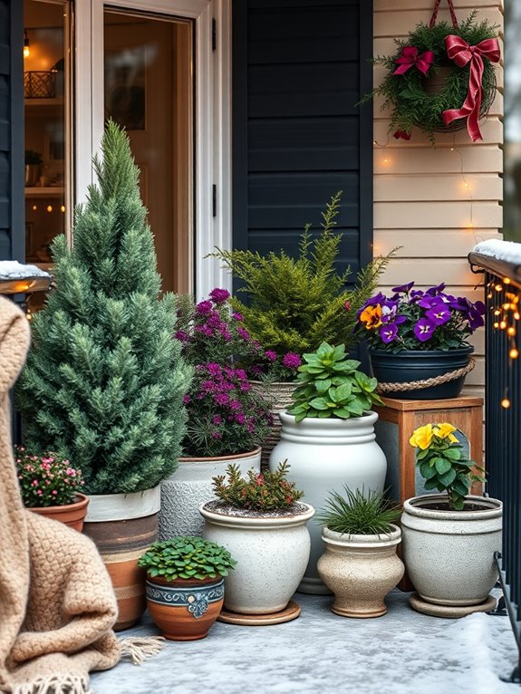 colorful winter balcony plants