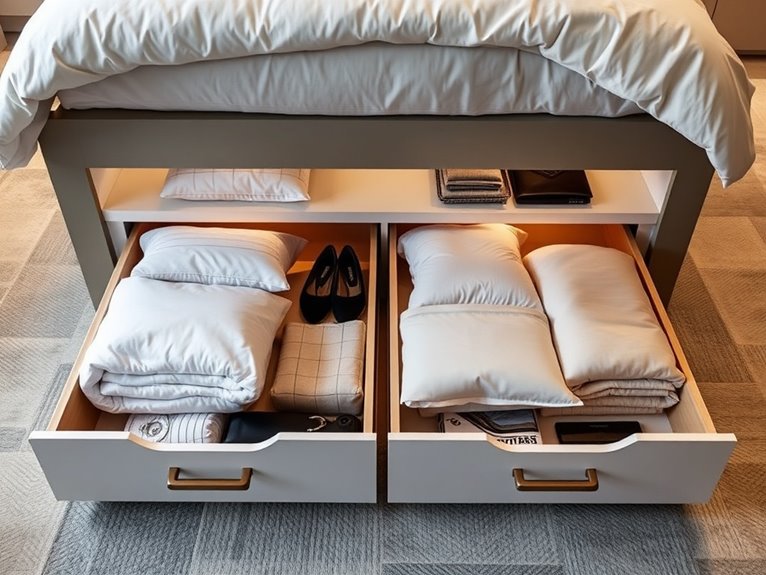 convenient under bed storage