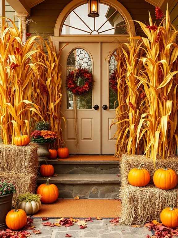 corn maze and hay bales