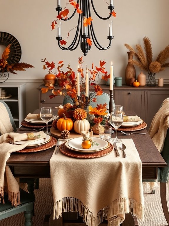 cozy autumn dining setup