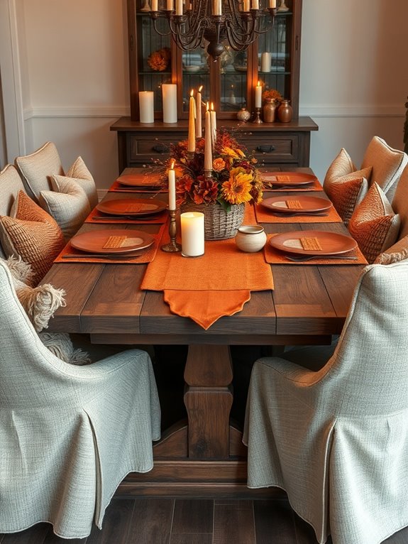 cozy autumn dining textiles