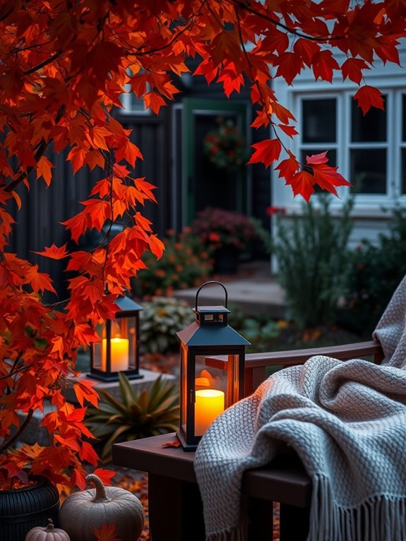 cozy autumn lantern lighting