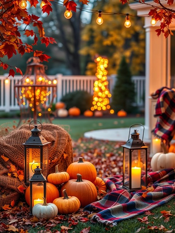 cozy autumn lantern yard