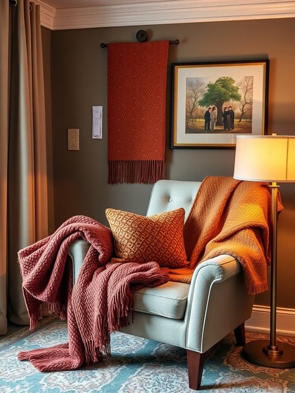 cozy autumn office blankets