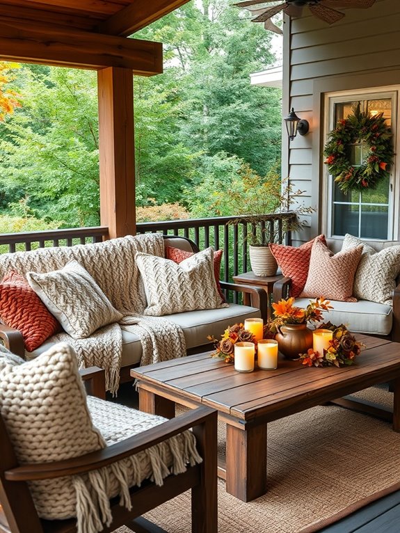 cozy autumn patio textiles