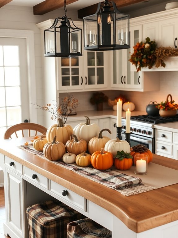 cozy autumn pumpkin display