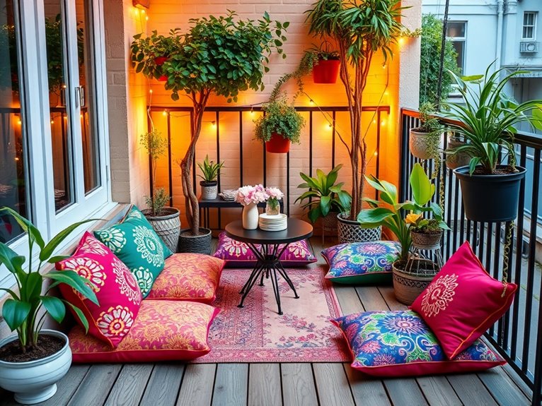 cozy balcony floor cushions