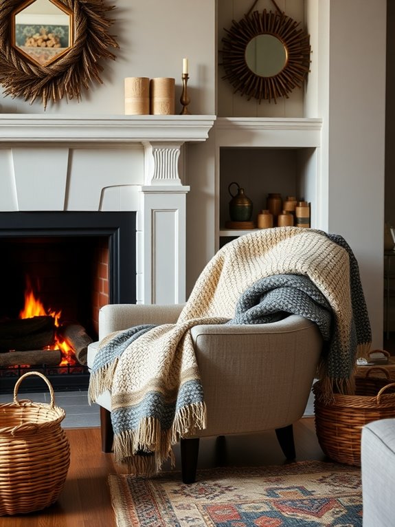 cozy colorful blanket decor