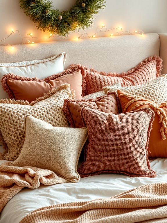 cozy decorative pillow selection