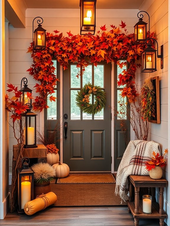 cozy entryway with lanterns