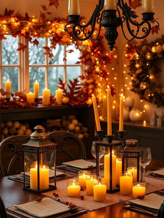 cozy fall dining room lighting
