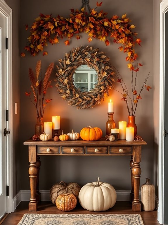 cozy fall entryway decor