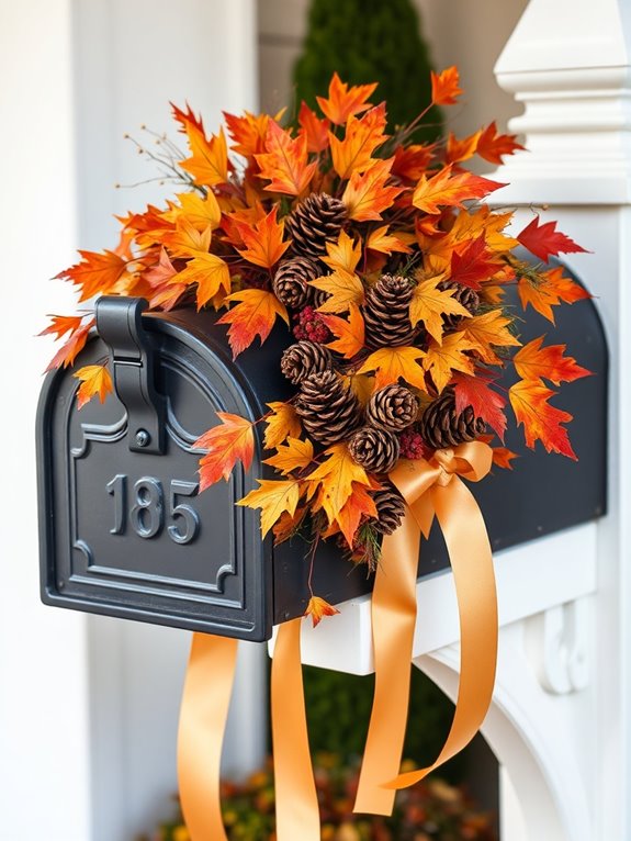 cozy fall mailbox wreath