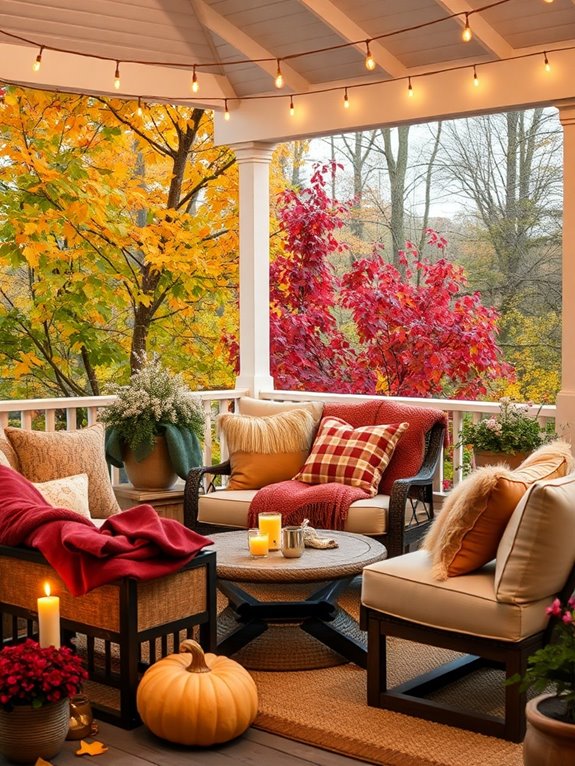 cozy fall seating area