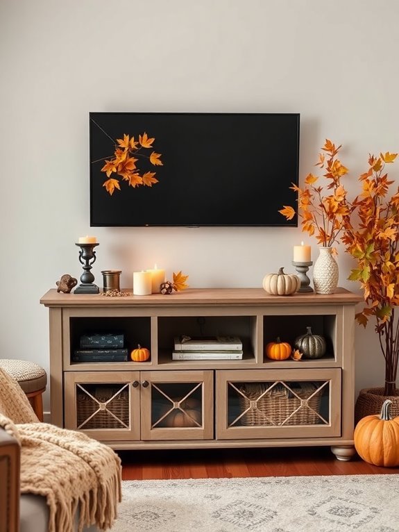 cozy fall tv decor ideas